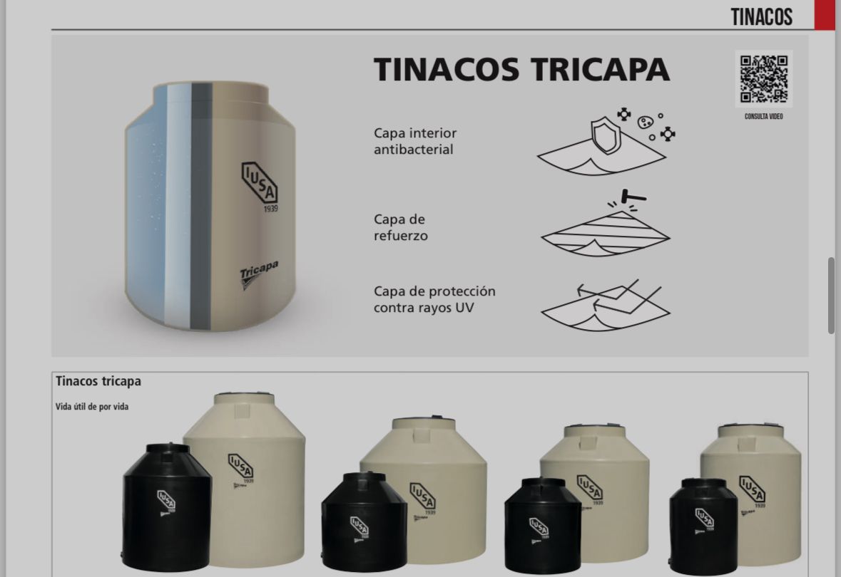 Tinaco IUSA Tricapa 1,100 litros